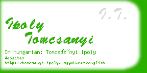 ipoly tomcsanyi business card